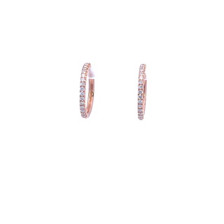18Kt Rose Gold Hinged Hoops With 34 Round Diamonds Weighing 0.33cttw