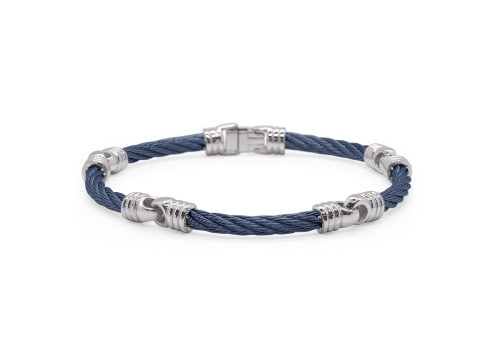 Stainless Steel Blueberry Nautical Cable Men's Soft Link Bracelet