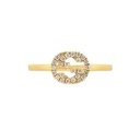 [YBC729412002012] 18Kt Yellow Gold Interlocking GG Ring With 26 Round Diamonds Weighing 0.12cttw