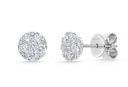 [FECU20100008W72000] 18Kt White Gold Harmony Stud Earrings With (22) Round Diamonds Weighing 0.58cttw