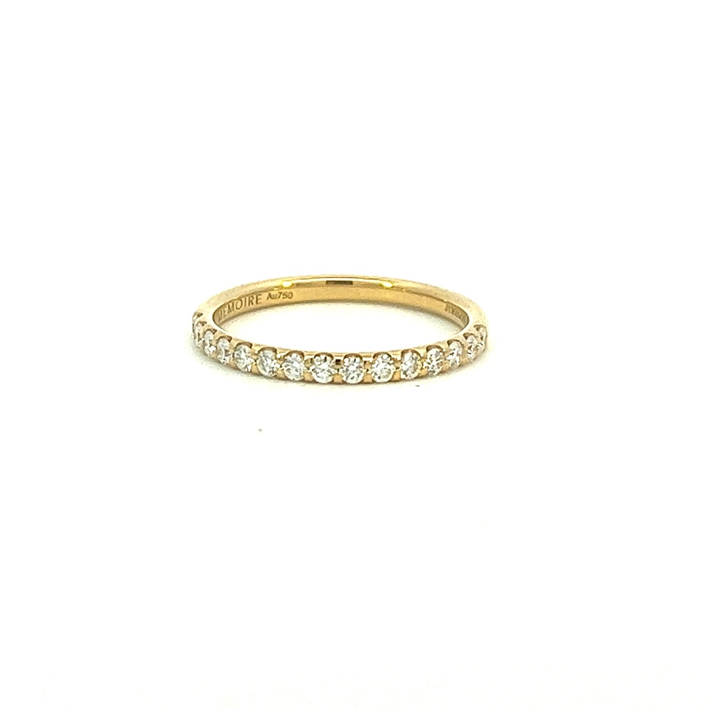 18Kt Yellow Gold Odessa Half Eternity Band With (15) Round Diamonds Weighing 0.33cttw