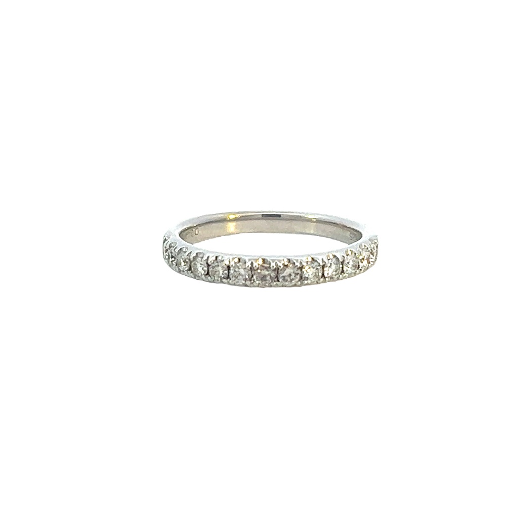 14Kt White Gold Band With (13) Round Diamonds Weighing 0.50cttw