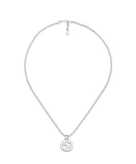 Sterling Silver Interlocking GG Boule Pendant Necklace