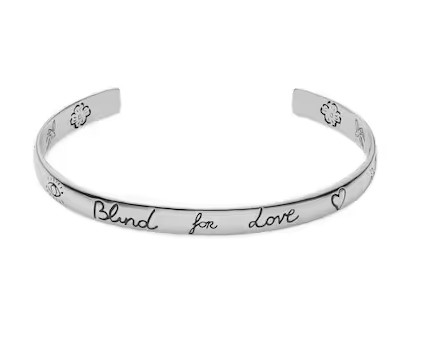 Sterling Silver Blind For Love 6mm Cuff Bracelet