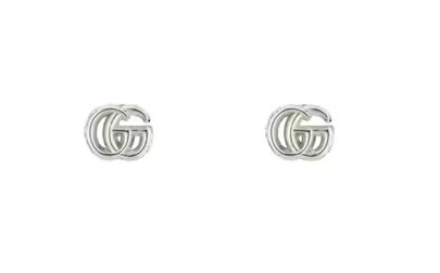 Sterling Silver GG Marmont Stud Earrings
