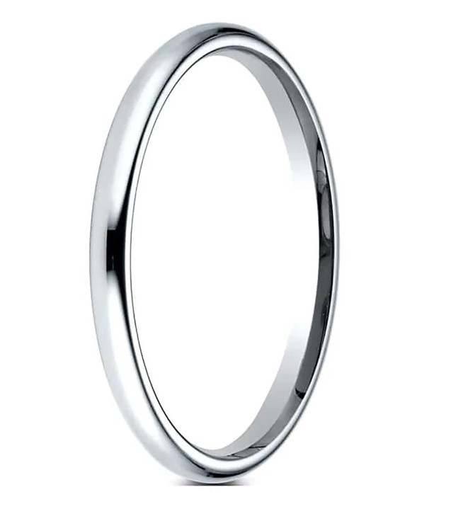 [LCF12010KW11] 10Kt White Gold 2mm Light Comfort Fit Band Sz11