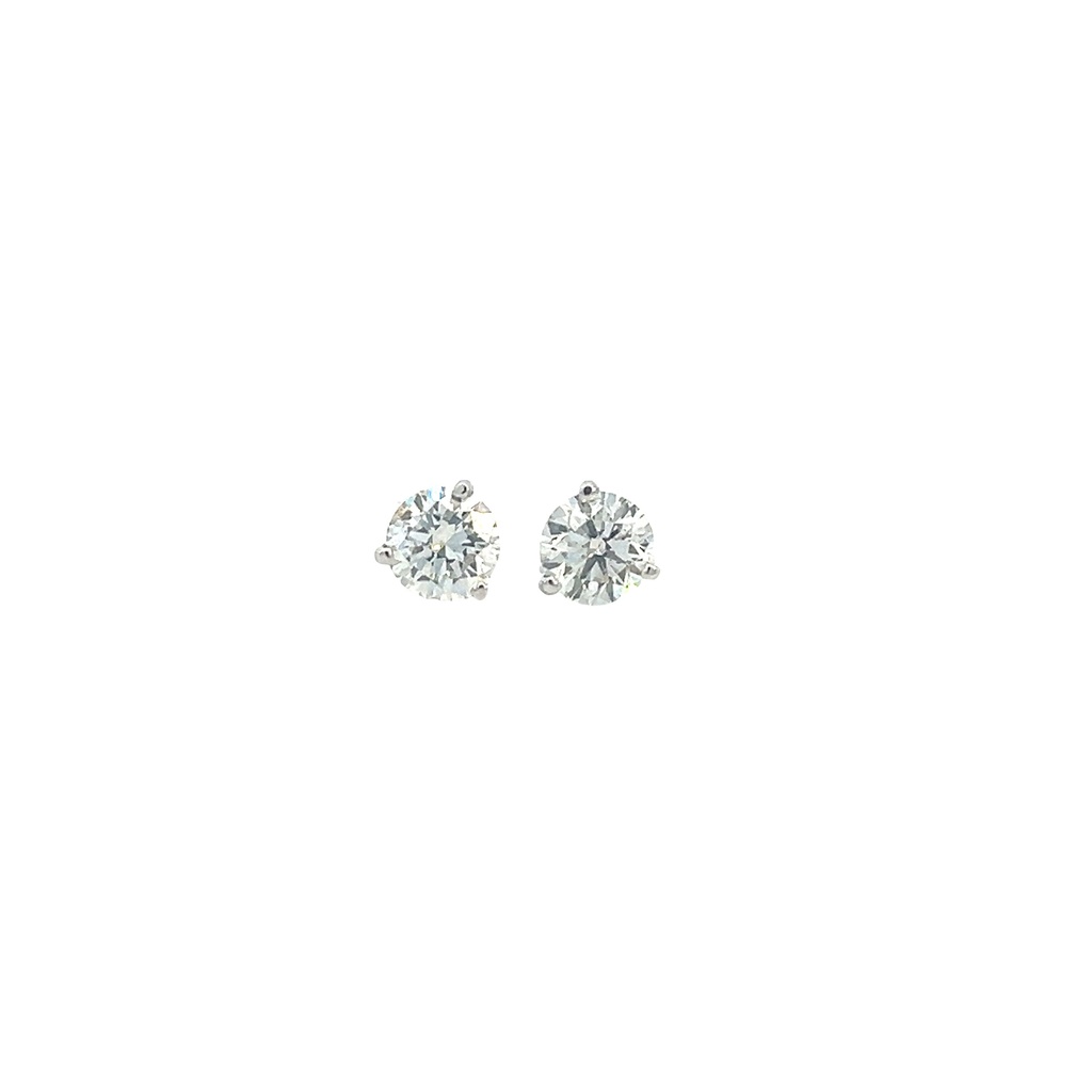 Round Brilliant Cut Diamond Studs 2.00cttw HI/SI2 GIA3445513649 GIA6451021332 14Kt White Gold Martini Set Screwbacks