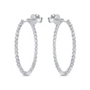[CHHO45935358W72000] 18Kt White Gold Aura Hoops With (70) Round Diamonds Weighing 2.00cttw