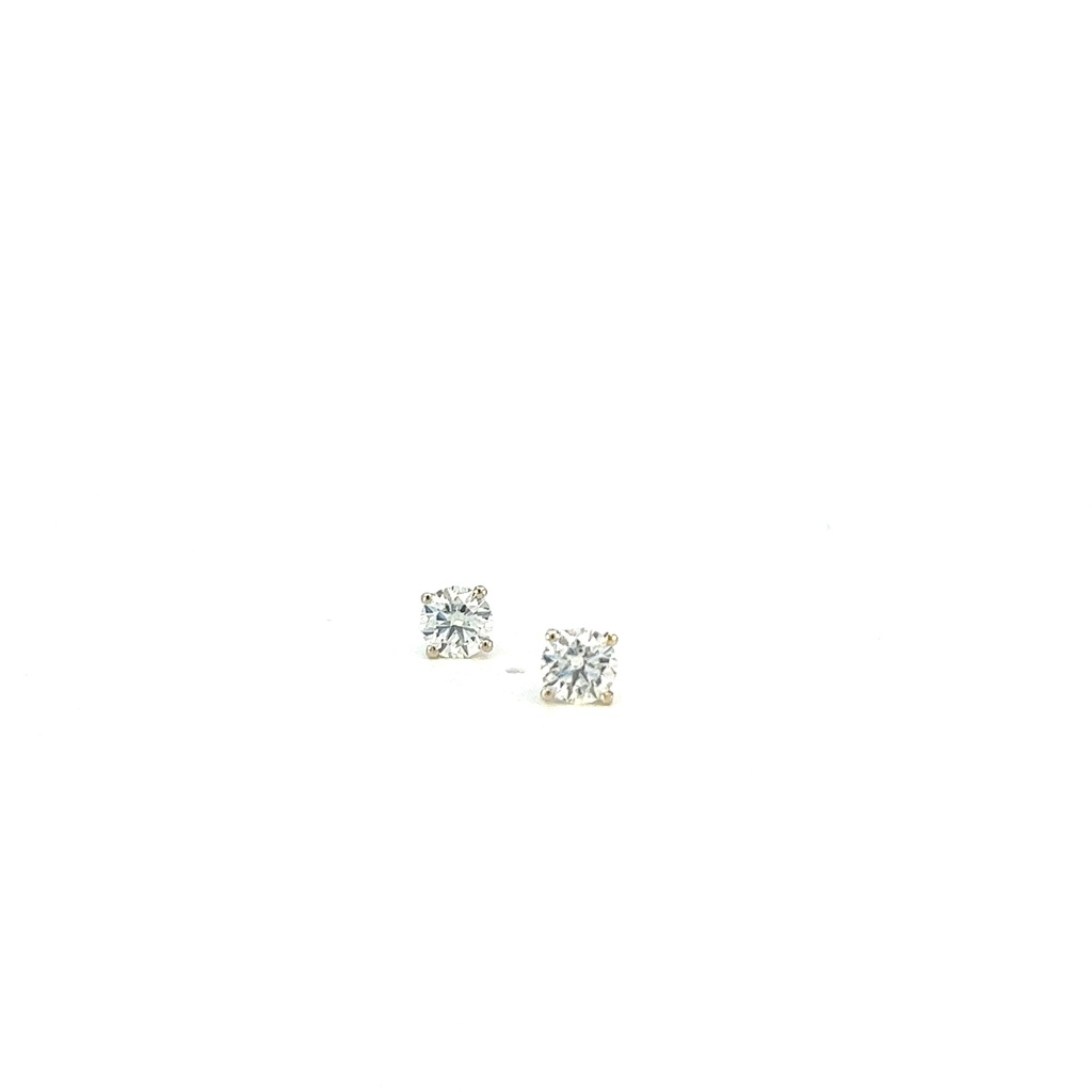 Round Brilliant Cut Diamond Studs 1.00cttw H/SI2 GIA5453009827 GIA6455446233 14Kt White Gold Cocktail Set Pushbacks