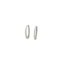 14Kt White Gold Hoop Earrings With (20) Round Diamonds Weighing 0.19cttw