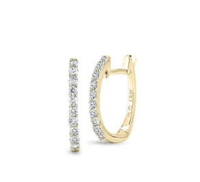 18Kt Yellow Gold Baby Hoops With (20) Round Diamonds Weighing 0.20cttw