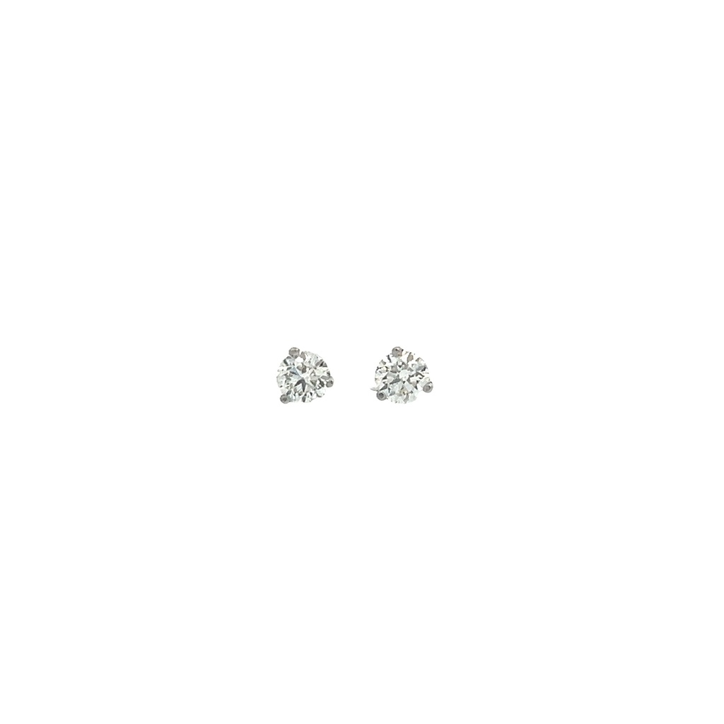 Round Brilliant Cut Diamond Studs 0.80cttw FG/VS_SI 14Kt White Gold Martini Set Pushbacks