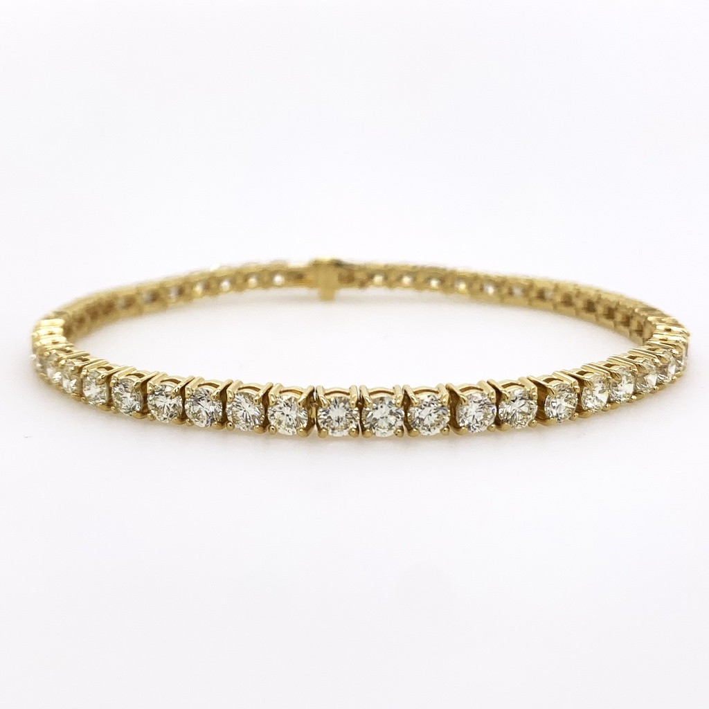 18Kt Yellow Gold Tennis Bracelet With (49) Round Diamonds Weighing 8.48cttw