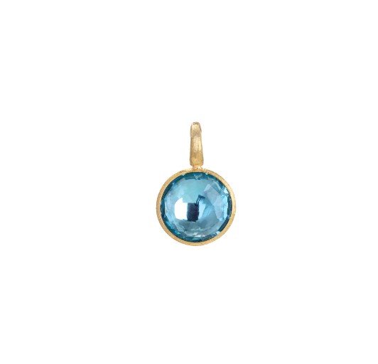 18Kt Yellow Gold Jaipur Pendant With A Round Blue Topaz