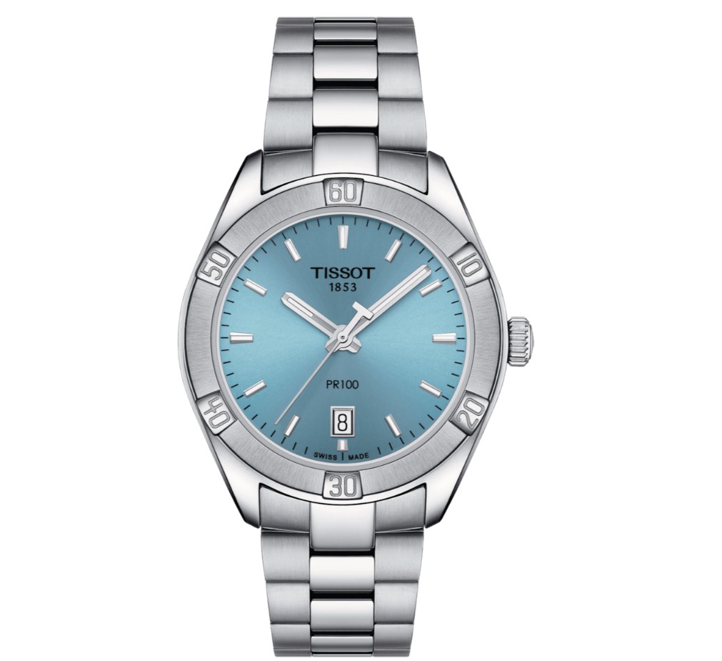 36mm PR 100 Quartz Movement Light Blue Dial Watch With A Stainless Steel Strap