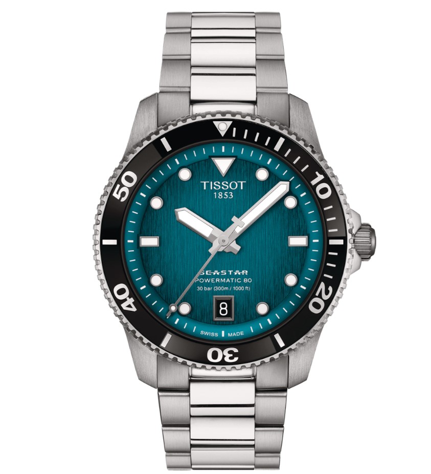 [T120.807.11.091.00] 40mm Seastar 1000 Automatic Blue Dial Watch With A Stainless Steel Strap