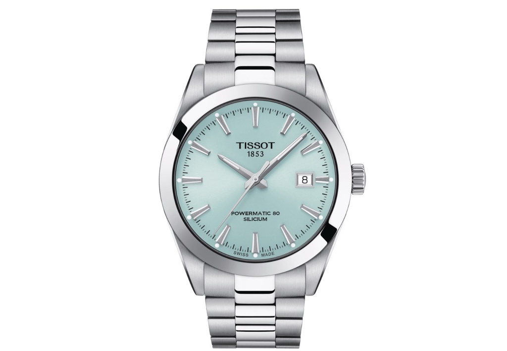 40mm Powermatic 80 Automatic Ice Blue Dial Watch With A Stainless Steel Strap