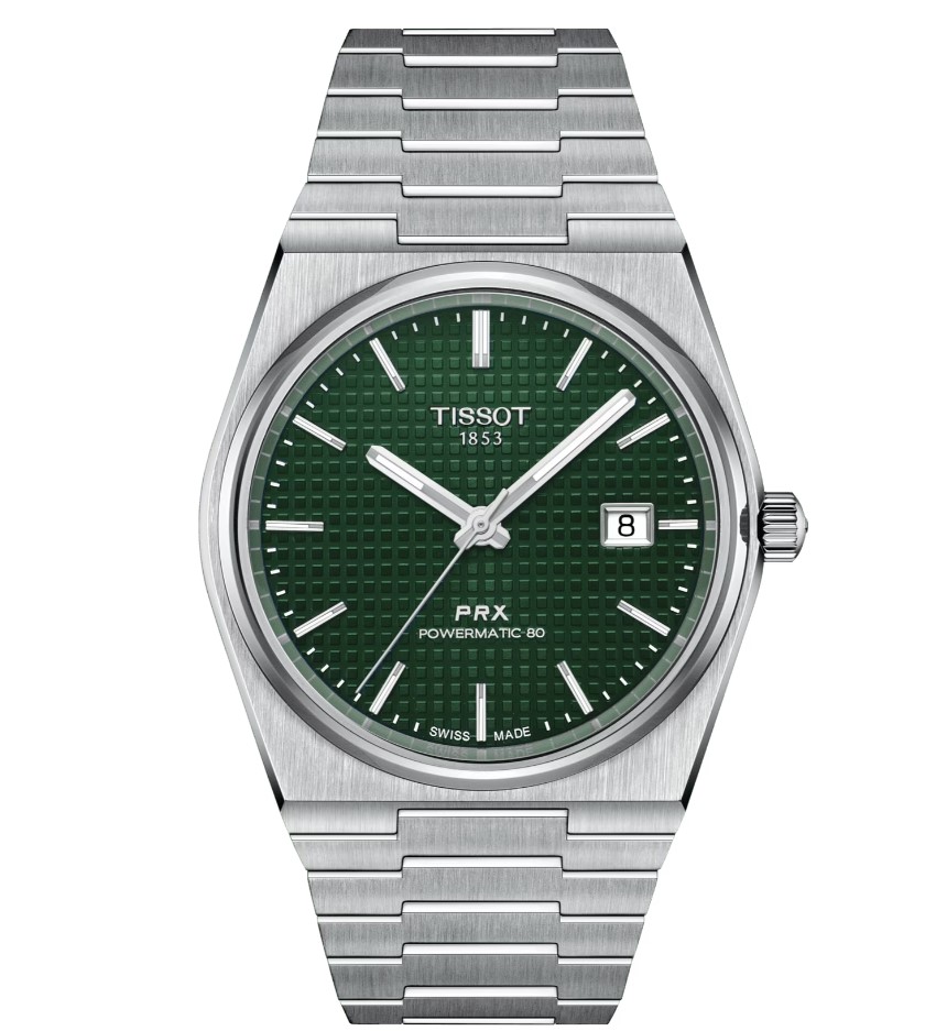40mm PRX Automatic Green Dial Watch With A Stainless Steel Strap