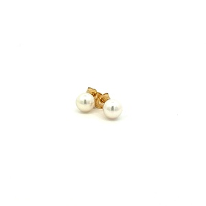 14Kt Yellow Gold 6mm Pearl Stud Earrings