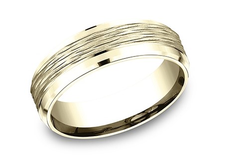 14Kt Yellow Gold Engraved Design 7mm Comfort Fit Band Sz9.5