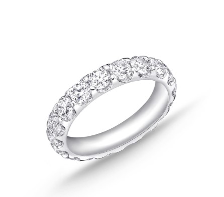 Platinum Odessa Eternity Band With (18) Round Diamonds Weighing 2.99cttw