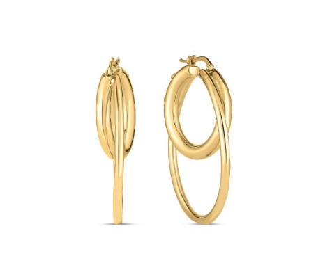 18Kt Yellow Gold Double Hoop Earrings