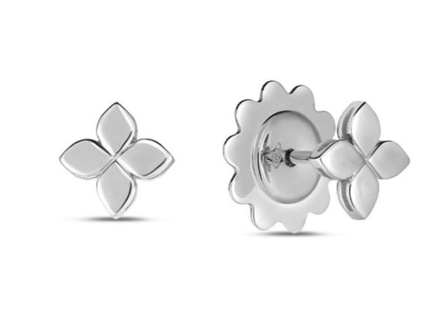 18Kt White Gold Love In Verona Stud Earrings