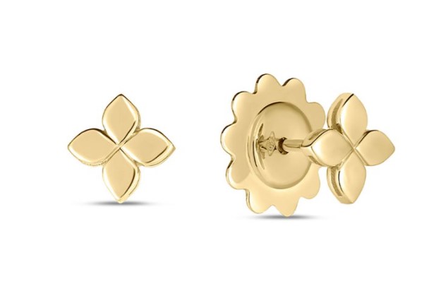18Kt Yellow Gold Love In Verona Stud Earrings