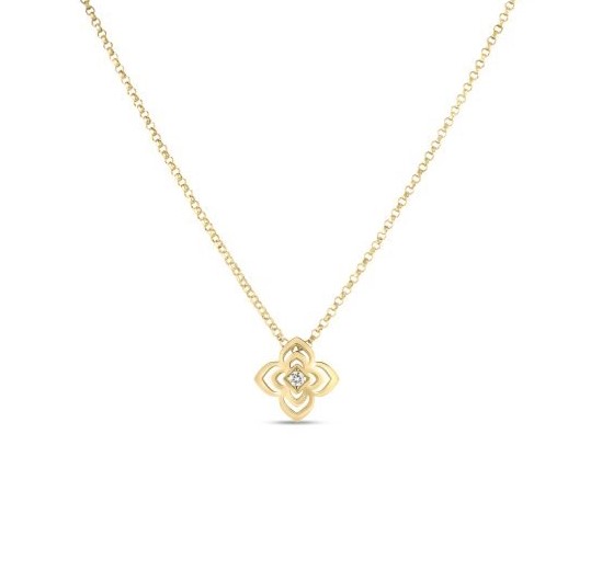 18Kt Yellow Gold Palazzo Ducale Necklace 0.02ct