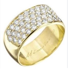 18Kt Yellow Gold Pave Silk Band With (68) Round Diamonds Weighing 1.61cttw