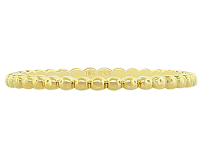 18Kt Yellow Gold Beaded Band Ring