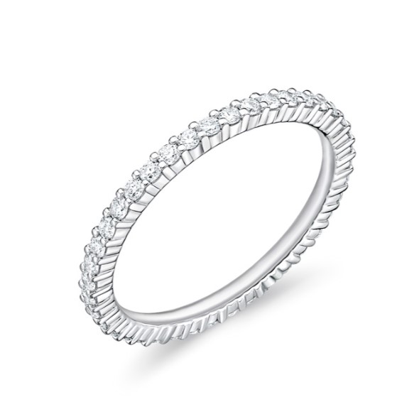 Platinum Petite Prong Eternity Band With (36) Round Diamonds Weighing 0.46cttw Sz4.5