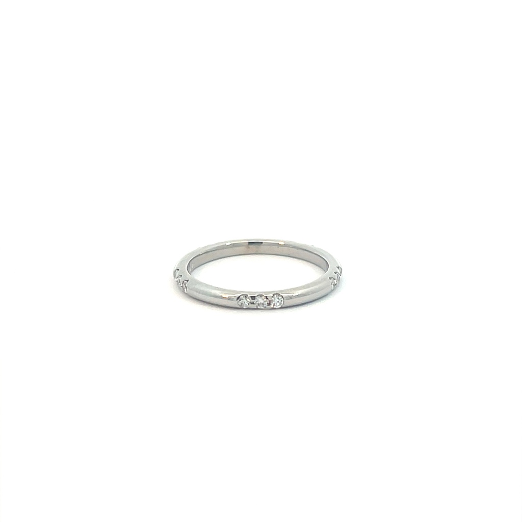 14Kt White Gold Band With Round Diamonds Weighing 0.29cttw