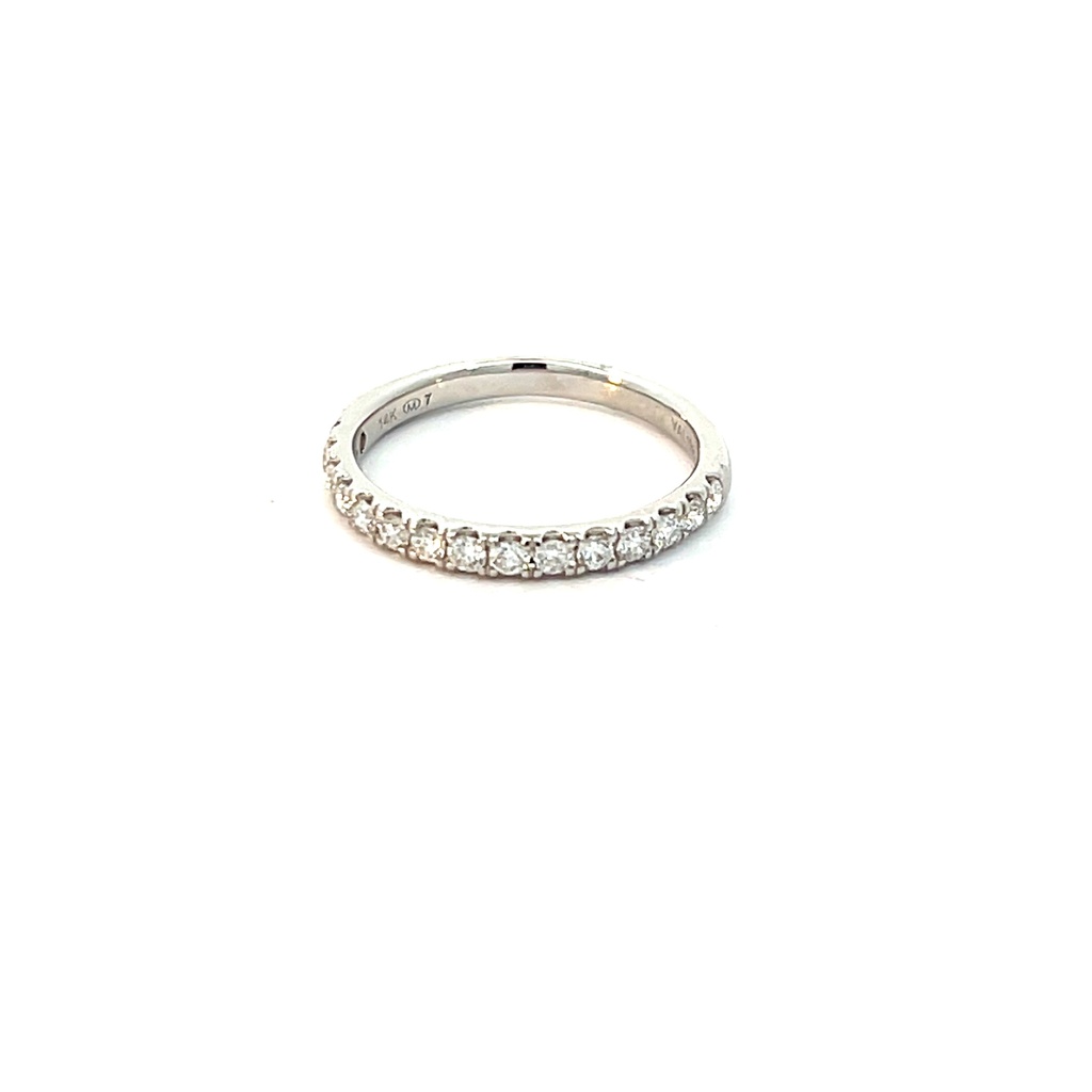 14Kt White Gold Half Eternity Band With (15) Round Diamonds Weighing 0.50cttw