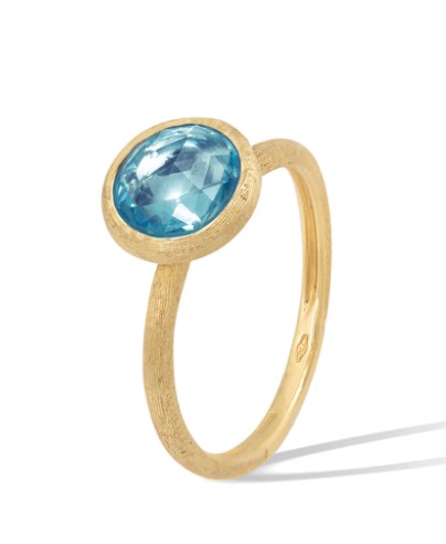 18Kt Yellow Gold Jaipur London Blue Topaz Ring Sz7