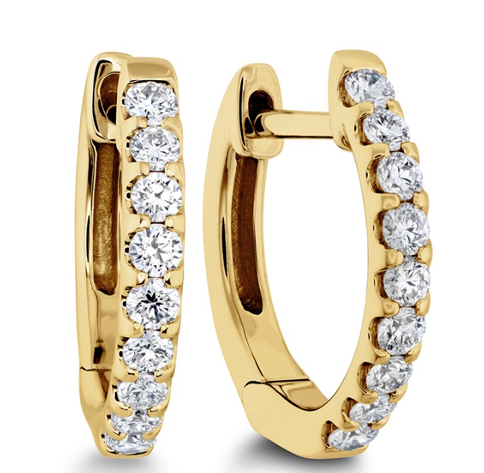 18Kt Yellow Gold Odessa Diamond Huggie Hoops 0.24cttw
