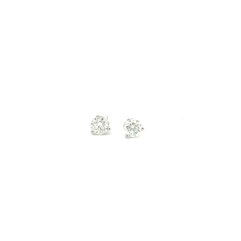 Round Brilliant Cut Diamond Studs 1.40cttw I/SI2 GIA6492665710 GIA2497789696 14Kt White Gold Martini Set Screwbacks