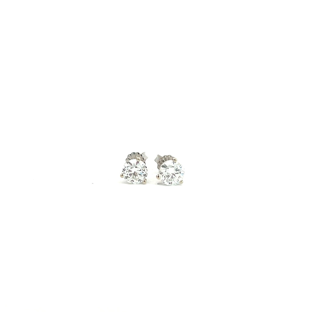 Round Brilliant Cut Diamond Studs 2.00cttw G/SI2 GIA6492276231 GIA1493893643 14Kt White Gold Martini Set Friction Backs