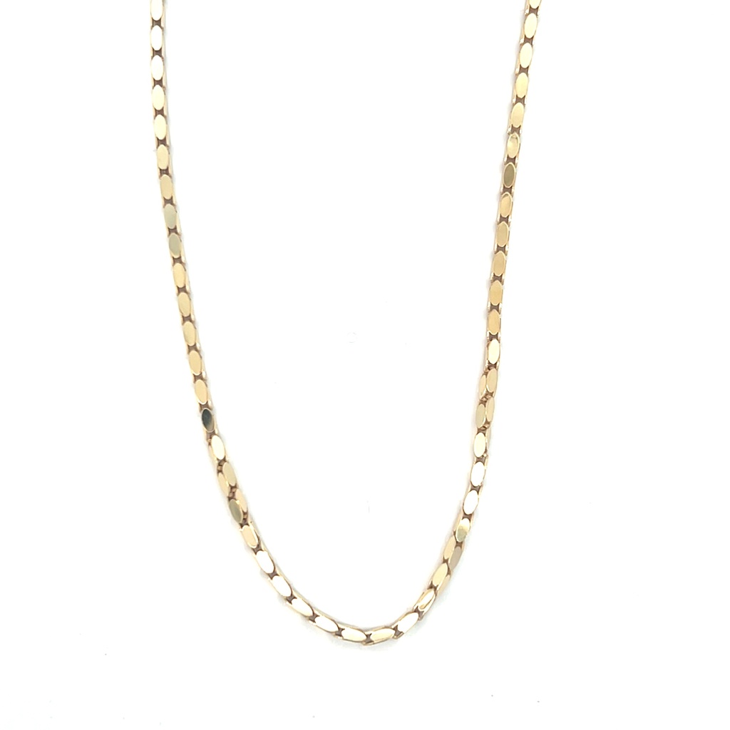14Kt Yellow Gold 3mm Oval Popcorn Chain 18"