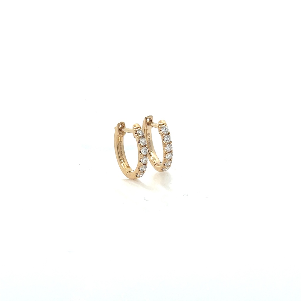 14Kt Yellow Gold Diamond Huggie Hoops 0.30cttw