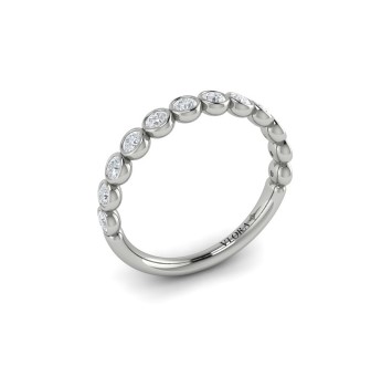 [VW50911-PT] Platinum Bezel Set Band With (12) Round Diamonds Weighing 0.50cttw