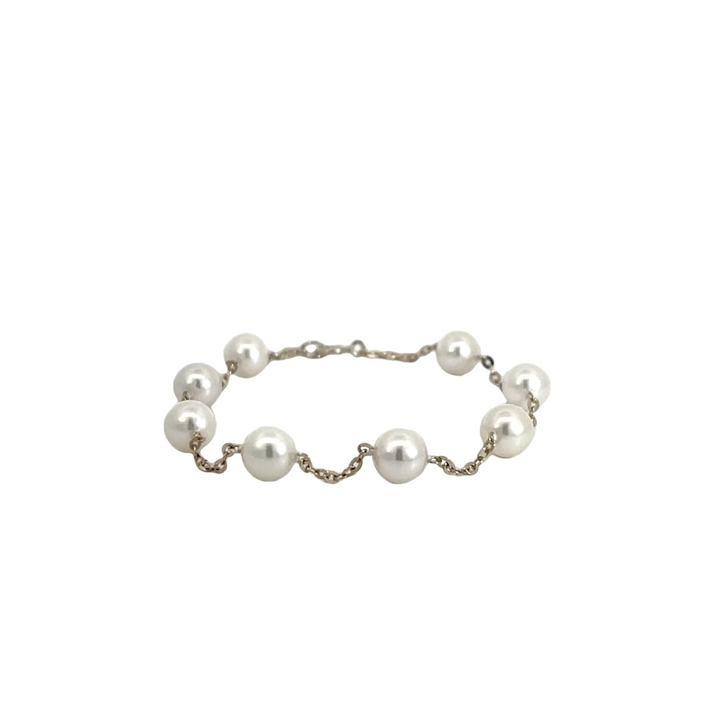 14Kt White Gold Tincup Bracelet 7"