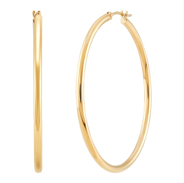 14Kt Yellow Gold 2x40mm Tube Hoops