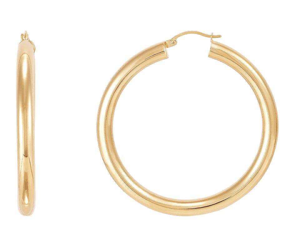 14Kt Yellow Gold 5x50mm Tube Hoops