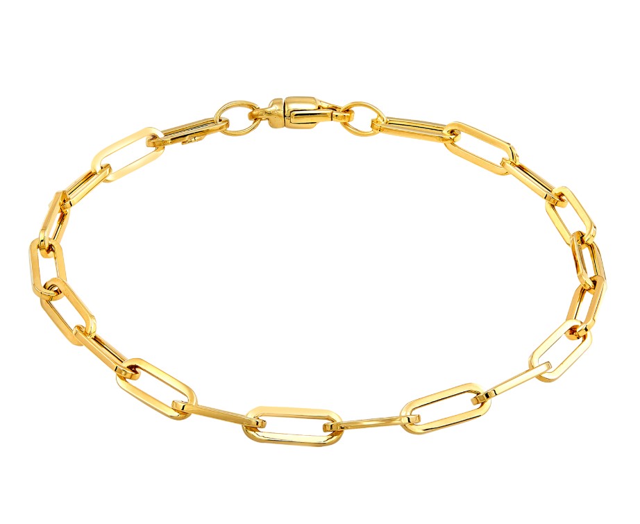 14Kt Yellow Gold 10.7mm Hollow Paperclip Chain 7.5"