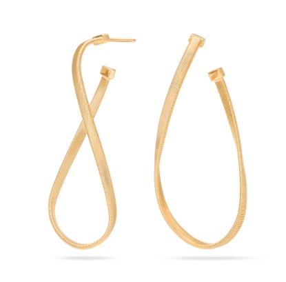 [OG405_Y_01] 18Kt Yellow Gold Marrakech Twisted Hoop Earrings