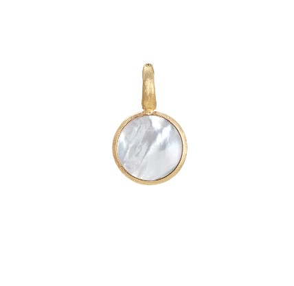 [PB1 MPW Y 02] 18Kt Yellow Gold Jaipur Round Mother Of Pearl Pendant