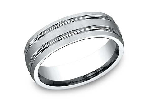 Platinum 7mm Comfort Fit Double Cut Satin Finish Band Sz12.25