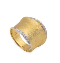18Kt Two Toned Lunaria Band With (14) Round Diamonds Weighing 0.12cttw