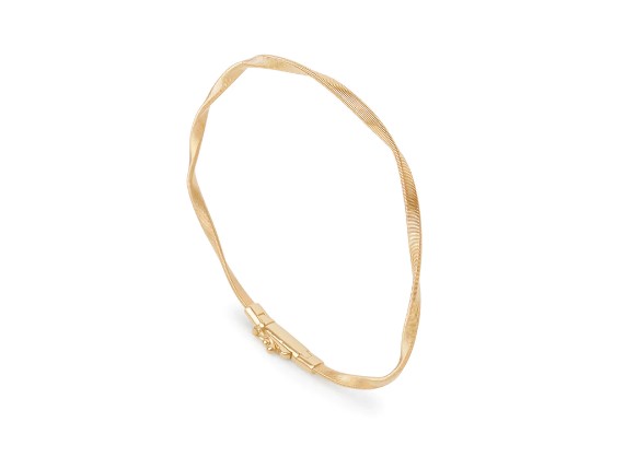 18Kt Yellow Gold Marrakech Twisted Bangle Bracelet 7"